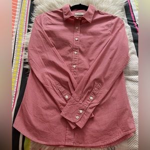 J Crew Stretch Perfect red and white small check shirt size small fab condition